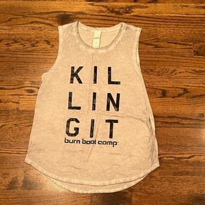 Burn Boot Camp Oil Washed “Killing It” Tank - Women’s Small NEW